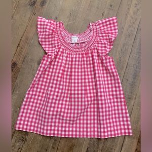 Crewcuts Pink & White Plaid Ruffle Top